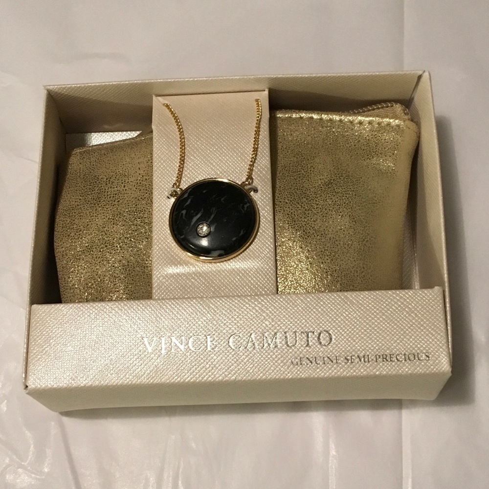 Vince Camuto Necklace & Mini Makeup Zipper Pouch